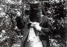Actor playing Ned Kelly in authentic Kelly gang armor