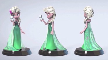 An image of the cancelled Elsa figure based on her design from the animated short film Frozen Fever.