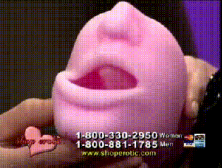Snapshot of a Shop Erotic episode, showcasing the adult toy "Aria's Pleaser".