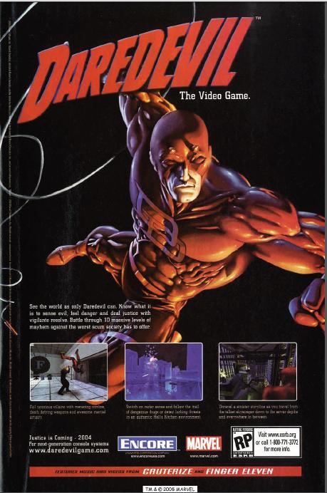 Daredevil: The Man Without Fear (found build of cancelled multi-platform Marvel beat 'em up action game; 2003)