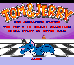 The title screen of the July 11th, 1994 build, featuring Tom's test animations.
