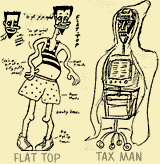 Concept art of Flat Top and Tax Man by Hank Grebe.[7]