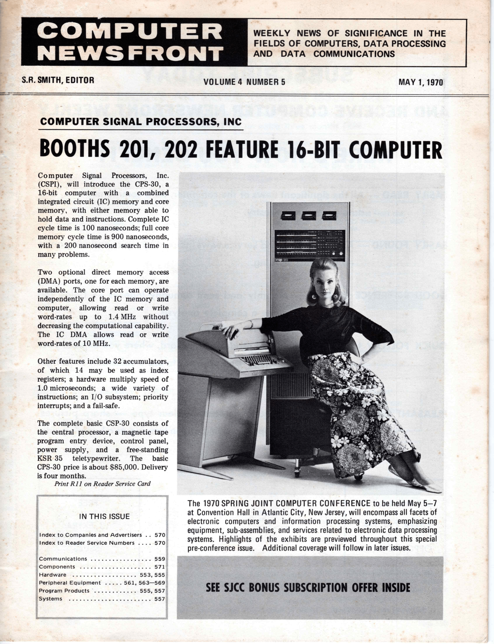Computer Newsfront Volume 4 Number 5 (May 1, 1970)