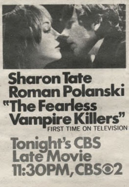 Newspaper advert of the movie's premiere on CBS Late Movie.