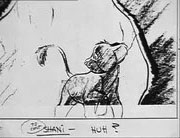 Early concept artwork of a cub apparently named Shani.