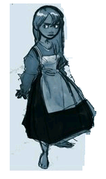 Concept art for Gerda, the original protagonist of The Snow Queen