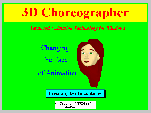 3D Choreographer - 3D Choreographer (found build of CGI animation software; 1992-2006)