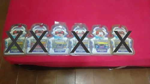 A low-quality photo showing a set of six Tiger 2-XL tapes released by Playtronic in Brazil (taken from a Mercadolivre auction).