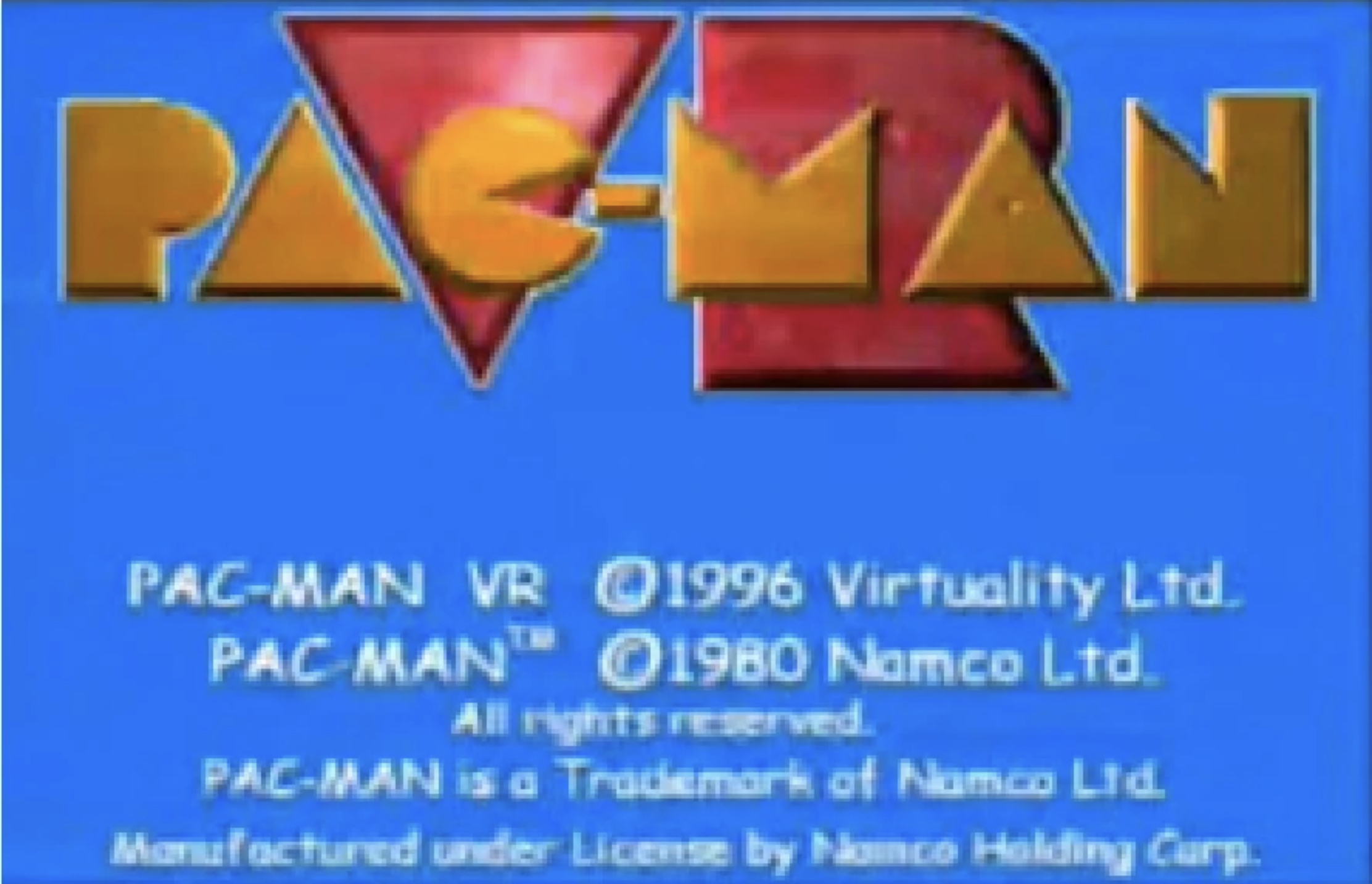 Pac-Man Virtuality VR ROM - Pac-Man VR (found virtual reality arcade game; 1996)