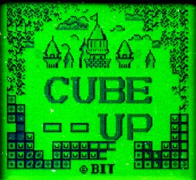 The title screen of "Cube Up", taken by scanning the screen of a Gamate console.