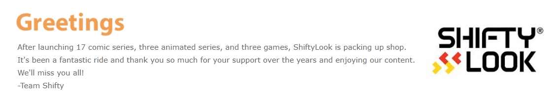 ShiftyLook's final message before the website's closure, accessed on March 29th, 2014.