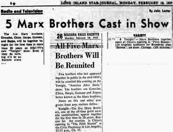 Clippings from Variety and various other papers hyping the reunion.
