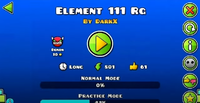 Menu of Element 111 Rg