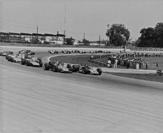 Mario Andretti (1) and A.J. Foyt (7) qualified on the front row.