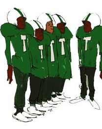 Characters cel, football players from near the end.