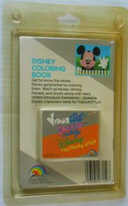 The back side of the packaging for the "Disney Coloring Book" game for the LJN VideoArt