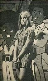A still showing Marcia Brady and the members of the Jackson 5.