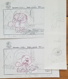 Storyboard of the first deleted scene (1/2).