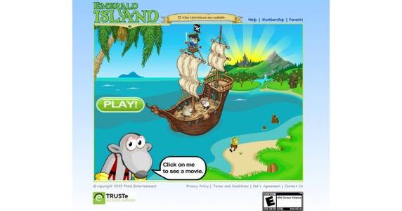 The homepage for the Emerald Island's website.