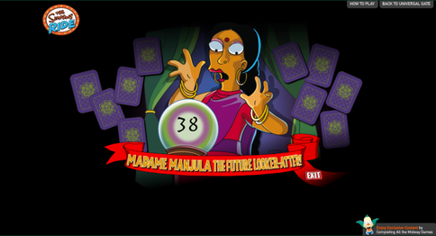 The title screen for the "Madame Manjula - The Future Looker-After!" game.