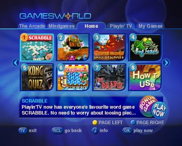 The Gameworld menu, on the category "Main".