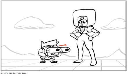 K.O.'s eyes popping out in front of Garnet