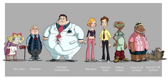 A character lineup for the main cast.