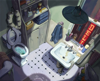 Concept art of Howard's apartment.
