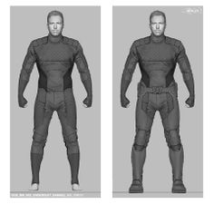 Concept art of Batsuit without the armor plating by Keith Christensen.