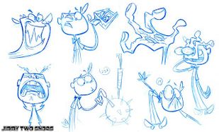 Sketches of the main characters.
