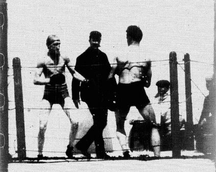 Image of Reproduction of the Corbett-Fitzsimmons Fight.