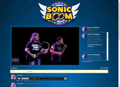 Sonic Boom 2013 webpage, with tight shot of lead singer and guitarist of Crush 40 together visible