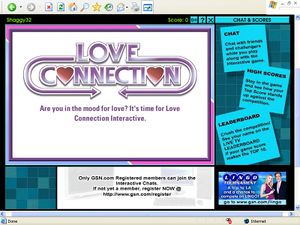 Starting screen to Love Connection Interactive
