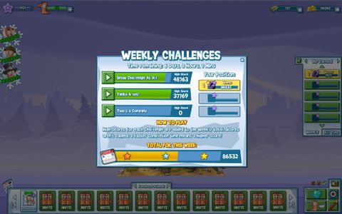 Weekly Challenges screen.