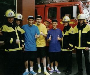 The Wiggles with Firefighters.