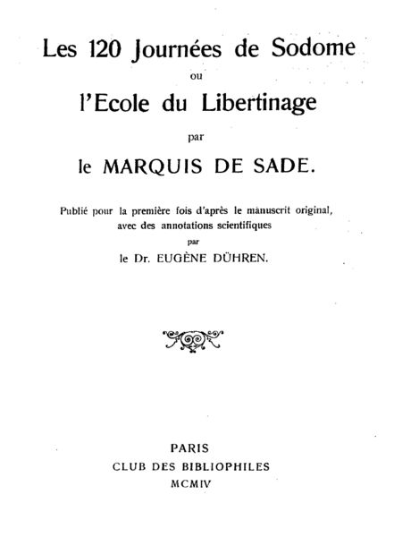 File:The 120 Days of Sodom first edition title page.jpg