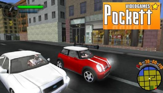 The player driving a Mini.