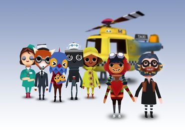 The characters of Toca Helicopter-Taxi