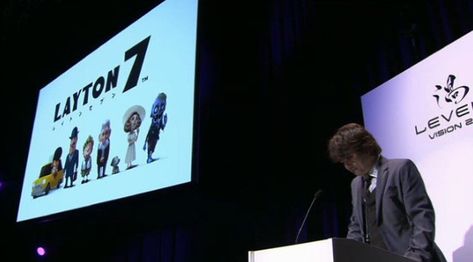 Level-5 CEO Akihiro Hino, announcing the original Layton 7.