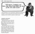 Weekend Swingers AKA A Weekend with Strangers mentioned in satirical magazine "Punch" Vol. 268 Iss. 7012 from 1975. It was included in a segment where gorillas were supposedly shown x-rated films to coerce them to mate. This excerpt depicts their supposed response. [6]