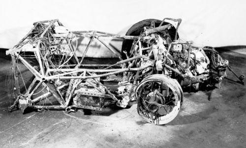 The remains of Pierre Levegh's Mercedes