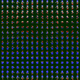 Animated sprites of Sonic's movement.