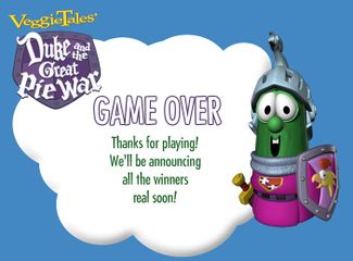 Game over screen for the official web page.