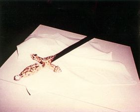 Photo of the Sword of Ultimate Sorcery, as seen on display during the competition.