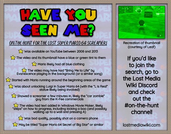 LMW On the Hunt "Have You Seen Me?" flyer for the video.