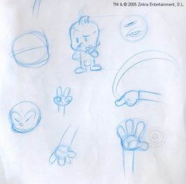 Sketches of Pocoyo 1/3.