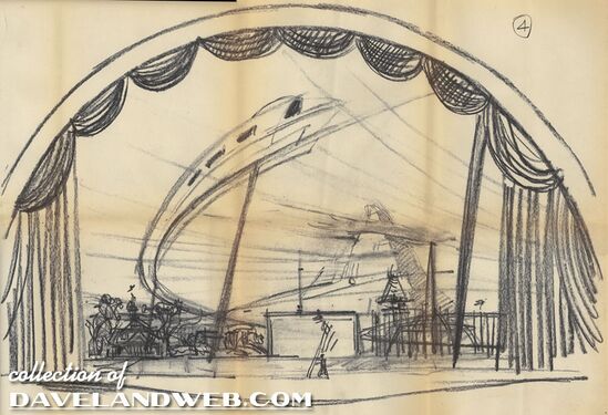 Concept art for the "Tomorrowland" portion.