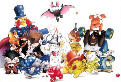 Key visual of the park mascot character in the 1989 Toei Animation brochure.