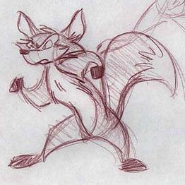 Concept art of an unused fox character.