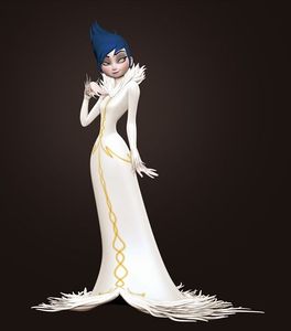 A 3D model of one of Elsa's later villain designs.